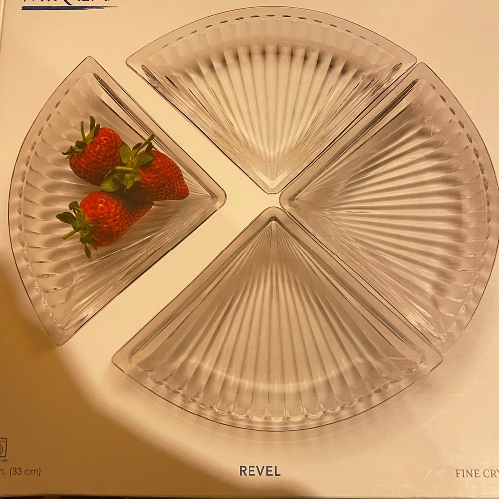NWT Mikasa Revel Crystal Serving Platter